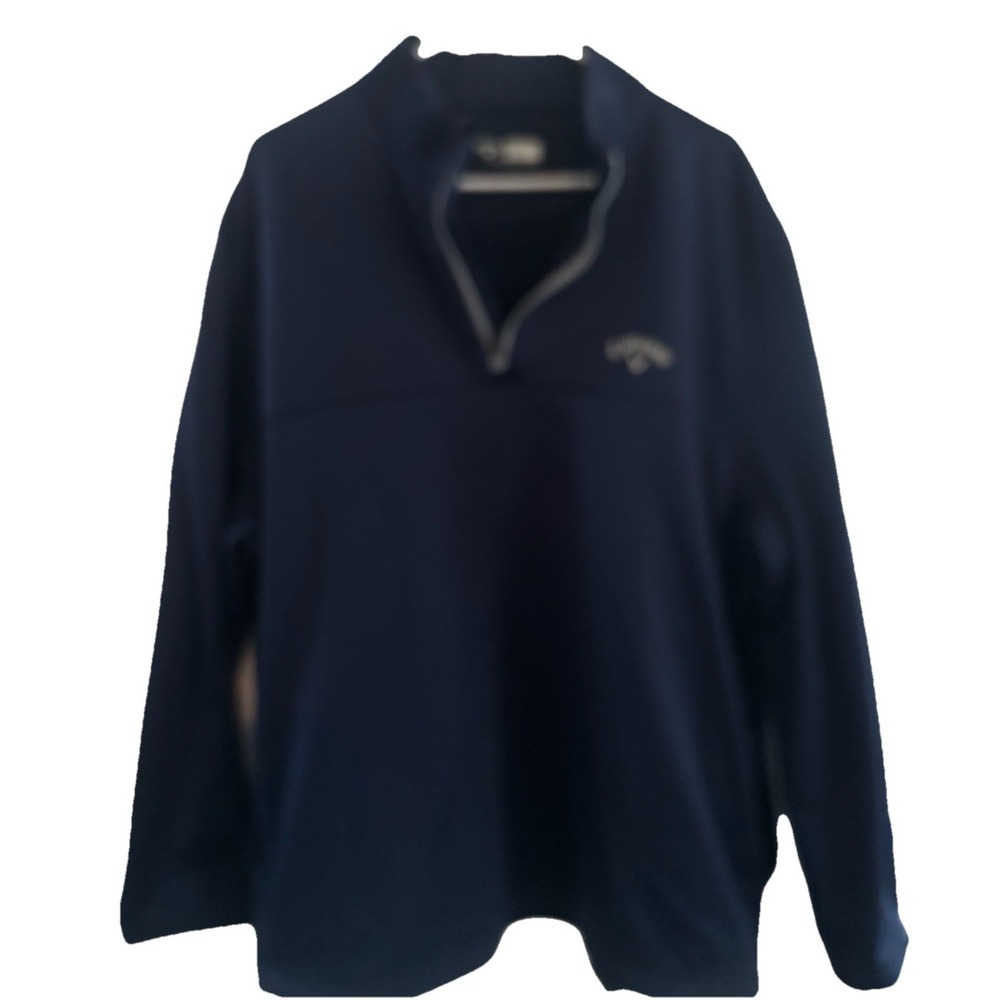 Callaway Pullover Men's 2XL Long Sleeve 1/4 Zip Navy Blue Sweatshirt Casual Golf